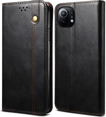 Produktbild von Xiaomi Mi 11 Hülle, LaimTop Leder Flip Brieftasche Schutzhülle für Xiaomi Mi 11 Schwarz