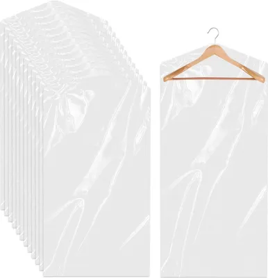 Produktbild von 20 Stück Transparente Kunststoff-Kleidersäcke – Staubdicht, Hängend, 60x120 cm, Für Anzüge, Sakkos, Hemden