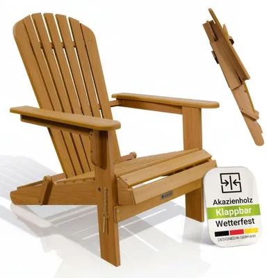 Produktbild von Juskys® Liegestuhl Korfu Natur Akazienholz klappbar