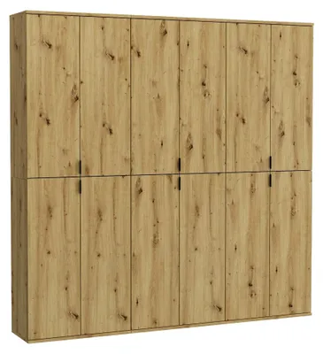 Produktbild von Garderobe Eiche Artisan Mehrzweckschrank Kleiderschrank Flur Diele Schlafzimmer 183 x 193 cm