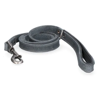 Obrázek produktu pro Spatřeno! Profi kožené vodítko pro psy šedé, rozměry: 130 cm / 18 mm