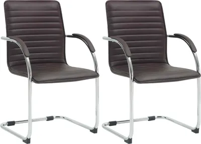 Produktbild von CLP 2er Set Besucherstühle Tira Kunstleder braun