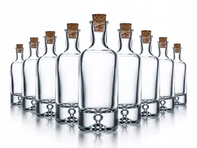 Obrázok produktu pre Malé fľaštičky so zátkou a kvapkami na dne - 50 ml, (sada - balenie 9 kusov)