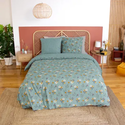 Produktbild von 3-teiliges Bettwäsche-Set mit Blumenstraußmuster
