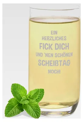 Produktbild von Longdrinkglas mit Gravur, Ein herzliches Fick dich und einen schönen Scheißtag noch!