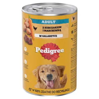 Zdjęcie produktu dla 12x Pedigree puszka galaretka z kurczakiem i marchewką 1200g