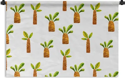 Produktbild von MuchoWow® Wandteppich Wandbehang Palmen - Dschungel - Weiß 120x80 cm Tapisserie Dekoration Wandtuch - Wanddekorationen - Wandtücher