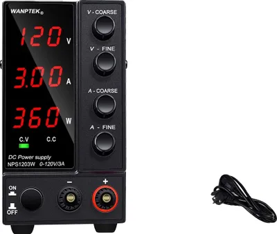 Immagine prodotto di Alimentatore DC regolabile, 60V 5A, 120V 3A, nero 3 cifre 120V3A