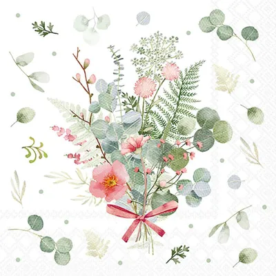 Produktbild von Servietten 33x33 cm - Eucalyptus and fern bouquet