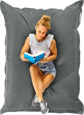 Produktbild von Green Bean® Sitzsack "Square" XXL 140x180cm mit 380 Liter EPS Perlen - Riesensitzsack für Kinder & Erwachsene - Grau