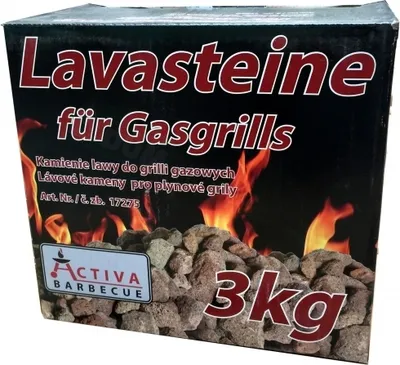 Image de GRILLCHEF Pierre de lave 3kg | Recharge pour grills à gaz en pierre de lave | Répartition uniforme de la chaleur & accumulation de chaleur | Pour recueillir la graisse