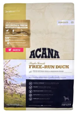 Zdjęcie produktu dla ACANA SINGLES Free-Run Duck sucha karma dla psów Kaczka 2 kg