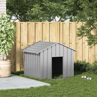 Produktbild von Hundehütte mit Dach 131x101x102 cm Verzinkter Stahl, Hundezwinger Outdoor-Hundekäfig Sicherer Hundeauslauf für Garten Terrasse Draußen4100918