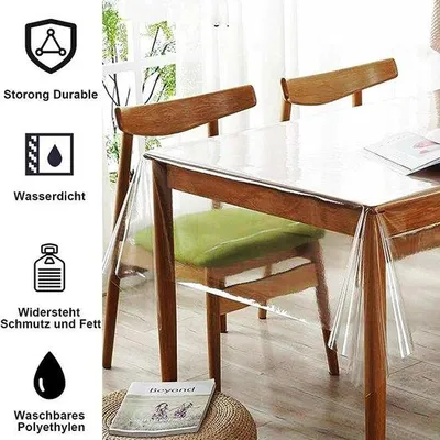 Productafbeelding van Famanu Tafelkleed, transparant - Hoogwaardig en gemakkelijk te onderhouden, 220 x 140 cm