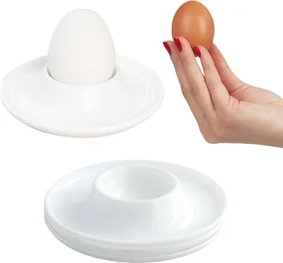 Produktbild von Set von 4 Eierbechern - Keramische Eierbecher für gekochte Eier - Praktischer Eierhalter