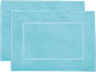 Produktbild von 2er Set Badematten in 50x70 cm aus Baumwolle, aqua