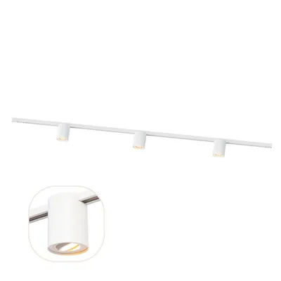 Produktbild von Qub 1-Phasen-Schienensystem – GU10 – 300 cm – I-Form – 3 Viror Orbit Spots – Schienensystem – Weiß