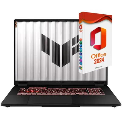 Produktbild von ASUS TUF 18 Gaming, Ryzen 7 260, (18"), 16GB DDR5-RAM, 512GB SSD, Nvidia GeForce RTX 5060, USB 4.0, Windows 11 Pro + MS Office 2024 Pro (Vollversion)