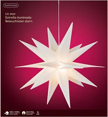 Produktbild von Kaemingk Lumineo LED Leuchtstern 6 LED warmweiß außen 60 cm weiß