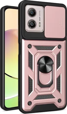 Produktbild von Hülle für Motorola Moto G53 / G13 / G23 mit Ring Ständer Halter Dia Kameraschutz TPU PC Hybrid Handyhülle Roségold