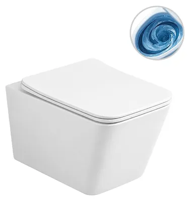 Productafbeelding van Wc-pot Forte, Vortex - met wervelspoeling + Slim/SoftClose toiletbril - wit, glanzend - 52x35 cm