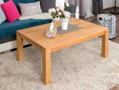 Produktbild von Beistelltisch Couchtisch Kernbuche Massivholz Farbe: Natur 45x120x80 cm