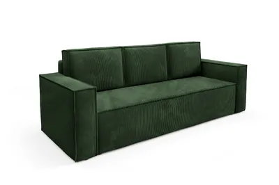 Zdjęcie produktu dla GUTTO Sofa rozkładana CORDA Zielony wykonana z tkaniny sztruksowej z funkcją spania - nowoczesny design w modnych kolorach