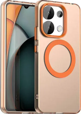 Obrázek produktu pro Magnetické pouzdro pro Xiaomi Redmi Note 13 4G, tenké matné průsvitné nárazuvzdorné pouzdro Pomerančový