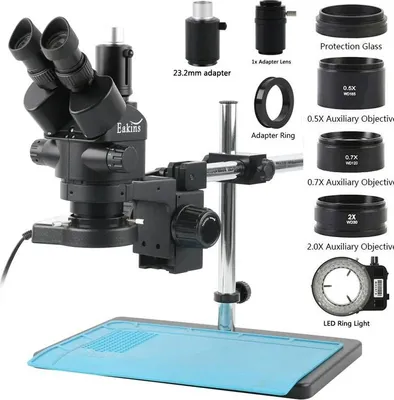 Produktbild von Stereomikroskop, 3,5X-90X Zoomvergrößerung, LED-Ringleuchte, 35x-90x