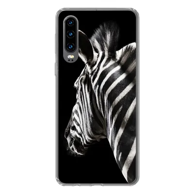 Produktbild von MuchoWow® Handyhülle Schutzhülle Hülle für Huawei P30 Zebra - Wilde Tiere - Muster Silikon Softcase Handy Hülle - Kartenbesitzer