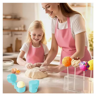 Produktbild von Cake-Pop-Presse, rund, antihaftbeschichtet, für Reis, Bällchen, Kekse, weichen Teig, Schokolade, Hochzeiten, Geburtstage, Partys, Versammlungen