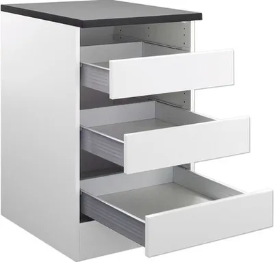 Produktbild von Optifit Schubladenunterschrank Salo214 BxTxH 60 x 60 x 84,8 cm weiß matt zerlegt HWSA US636-7+