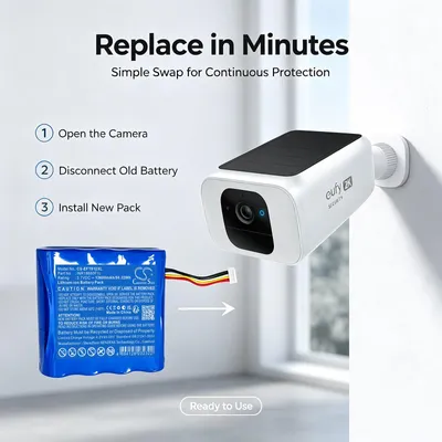 Imagen del producto de TECHTEK Batería compatible con [Eufy] SoloCam S40, SoloCam S40 Solar, T81241W1 sustituye INR18650F1L