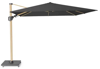 Productafbeelding van Zweefparasol Challenger T2 Premium 300x300 cm vervaagd zwart oak kleurig frame zonwering Platinum