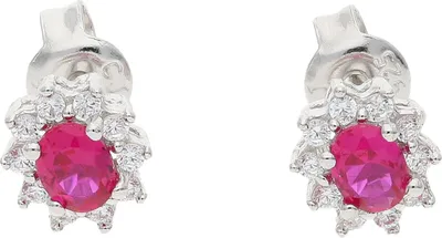 Produktbild von Damen Ohrstecker 925/000 Silber Zirkonia JL10-06-2702 rot, transparent
