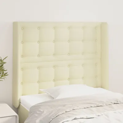 Produktbild von The Living Store Kopfteil mit Ohren Creme 103x16x118/128 cm Kunstleder