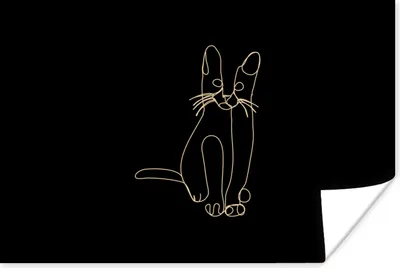 Produktbild von MuchoWow® Poster Katze - Abstrakt - Tiere - Schwarz - Weiß 60x40 cm - Schlafzimmerdekoration