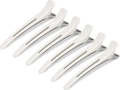 Image de INF Pinces à cheveux pour le coiffage et la coupe, paquet de 6 Blanc