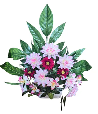 Kunstblumen für Friedhof, rosa/fuchsia, 70x20x53 cm