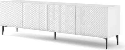 Obrázok produktu pre FURNLUX TV stolík Ravenna C biely a lesklý biely a čierny 200 cm / Hlavná farba: biela / Rozmery: 200 x 56 x 42 cm
