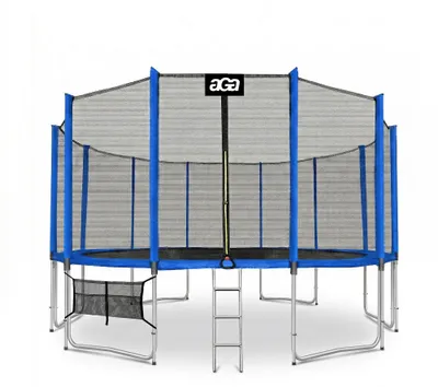 Produktbild von Aga SPORT PROTrampolin,Kindertrampolin,Gartentrampolin mit Sicherheitsnetz 496 cm 16 ft Blau + Schutznetz + Leiter + Schuhtasche