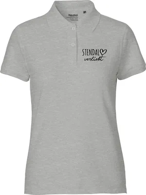 Produktbild von Huuraa Damen Polo Shirt Stendal verliebt S Sport Grey Bio Baumwolle Fairtrade Poloshirt Geschenkidee