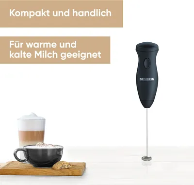 Produktbild von Severin Milchaufschäumer Stab, kompakter Milchschäumer aus Edelstahl, elektrisch