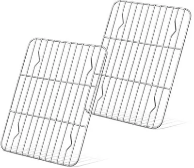 Zdjęcie produktu dla Mała prostokątna tacka ze stali nierdzewnej, 24,8 x 19 cm, nadaje się do pieczenia, gotowania i grillowania, można myć w zmywarce i używać w piekarniku