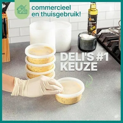 Productafbeelding van Vershoudbakjes met Deksel - 240 ml - 60 Sets Plastiek Bewaarbakjes