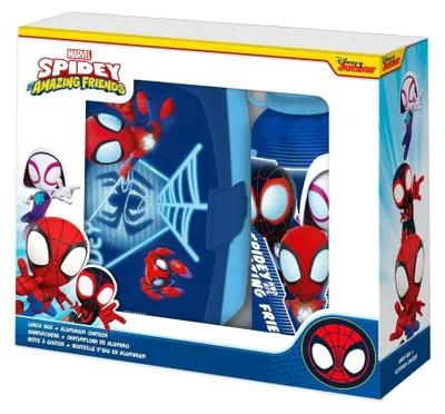 Obrázok produktu pre Sada hliníkových fliaš a krabičky na obed Marvel Spidey