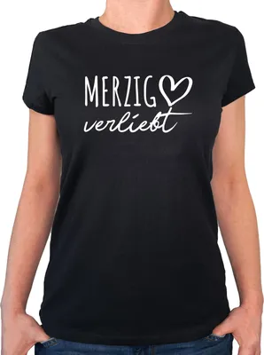 Produktbild von Huuraa Damen T-Shirt Merzig verliebt XXL Black Bio Baumwolle Fairtrade Damenshirt Geschenkidee