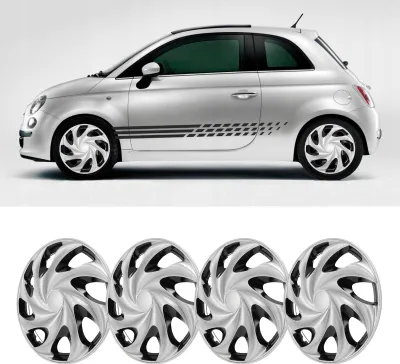 Immagine prodotto di 4 pezzi coprimozzo per auto da 14 pollici, argento, copertura del cerchione, mozzo, universale per auto, camion e furgoni