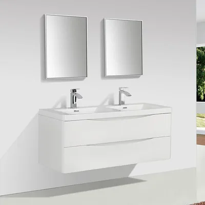 Produktbild von Doppelwaschtisch + Unterschrank 120cm montiert weiß PIACENZA