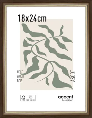 Produktbild von accent by nielsen Holz Bilderrahmen Ascot, 18x24 cm, Dunkelbraun/Gold